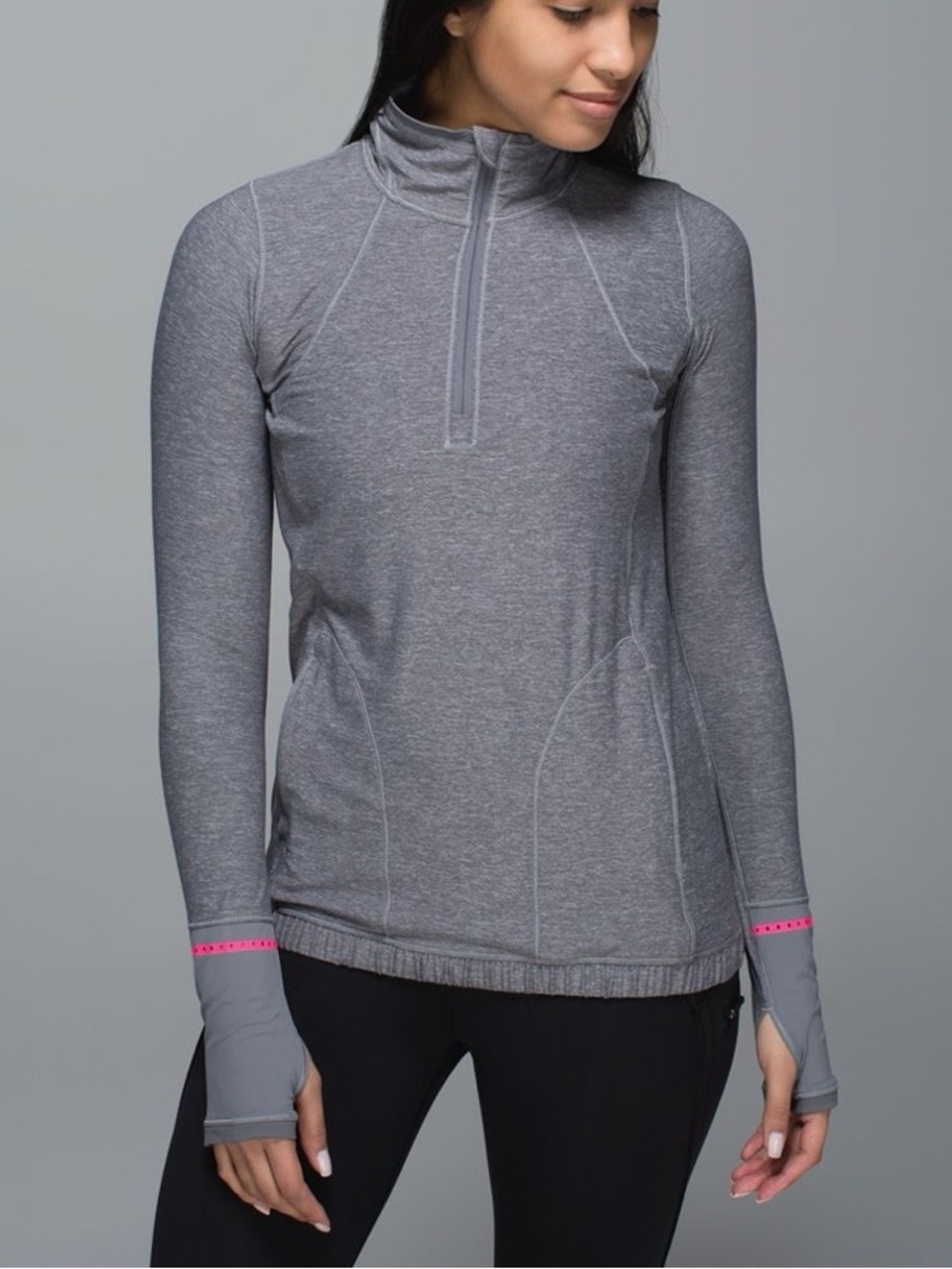 Lululemon Run Pace Pusher 1/2 Zip Pullover Heathered Slate Gray; Women's Size 8